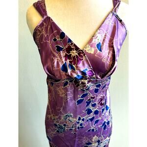 VTG 90s Lingerie Slip Dress S Lavender Floral Beautiful Nightgown Sexy SEARS Y2K